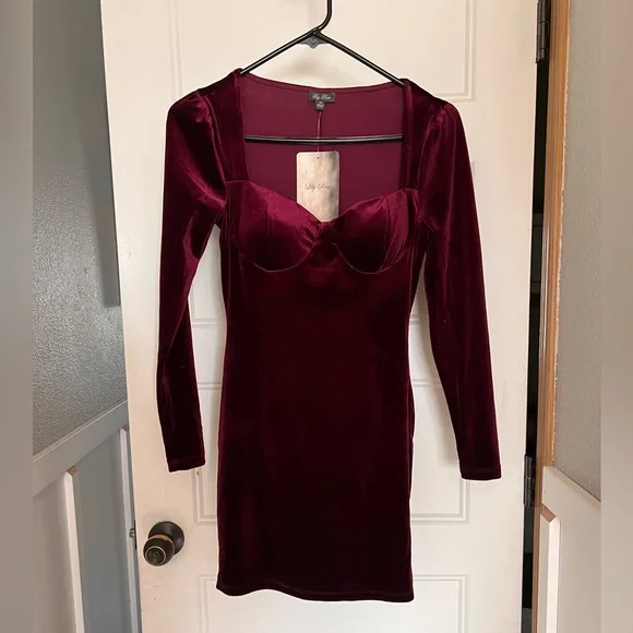 pink lily velvet dress Nathaly Twist Dress in Lily Velvet Jennafer Grace